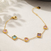 Women's Gold Heart Zircon Bracelet – Titanium Steel Gleaming Design