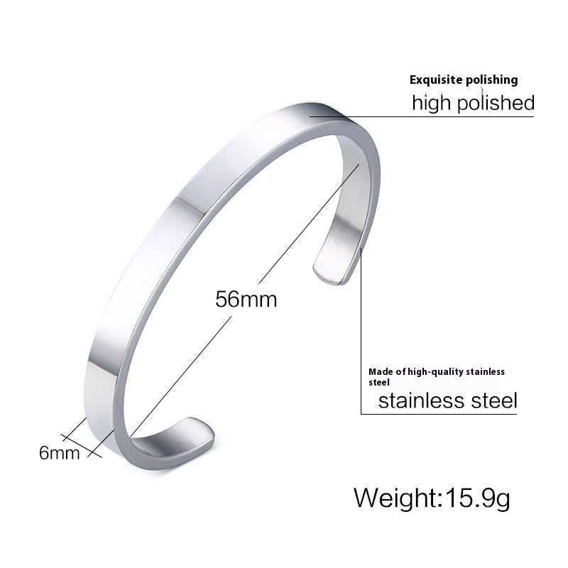 Stainless Steel Glossy Bracelet With Drill