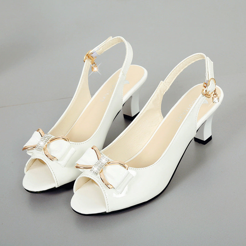 Women's Casual Peep Toe Plus Size Shoes With Buckle