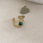 Titanium Steel Not Easy To Fade Natural Stone Graceful Personality Niche Open Ring