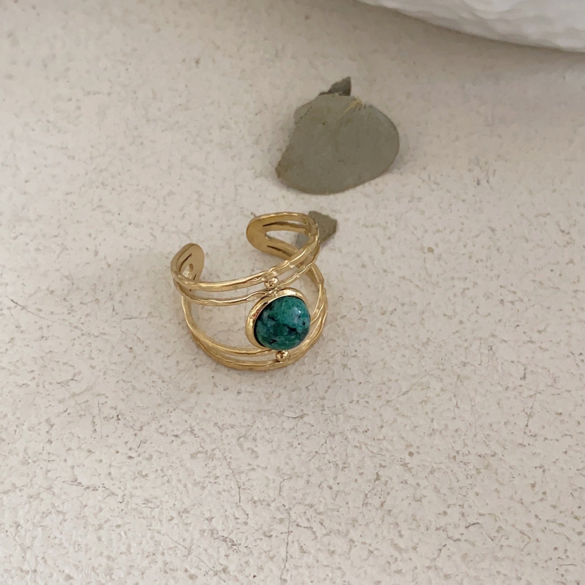 Titanium Steel Not Easy To Fade Natural Stone Graceful Personality Niche Open Ring