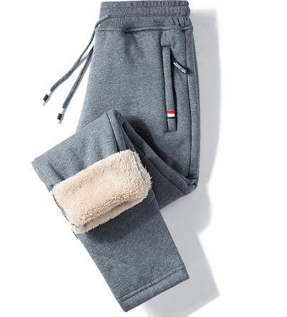 Men’s Lamb Cashmere Pants – Thickened Winter Sports Casual Trousers