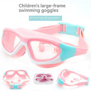 HD Children's Non-fogging Swimming Glasses Comfortable Silicone One-piece Earplugs Swimming Goggles