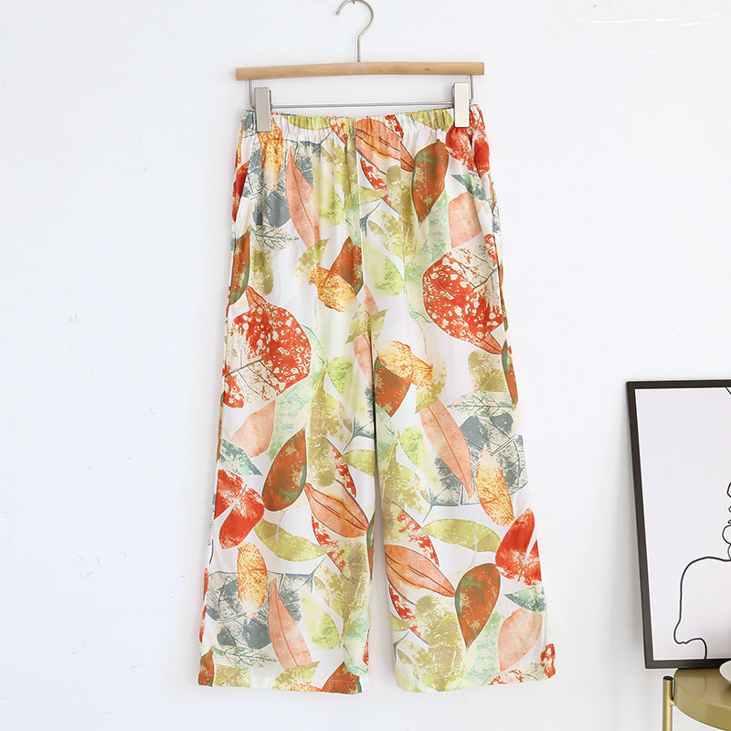 Women’s Lounge Pants – Loose Casual Home Trousers, Soft Elastic Waist with Pockets