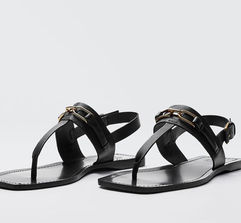 Summer New Women’s Casual One-Word Buckle Flat Flip-Flop Sandals