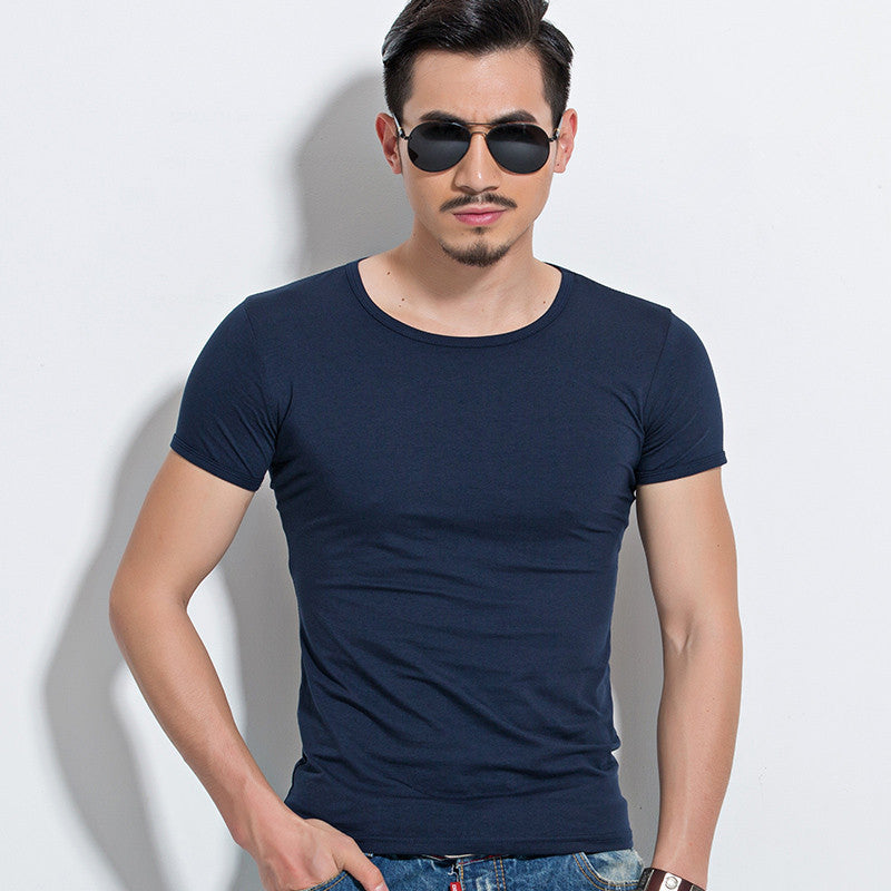 Hong Kong Style Solid Color Short Sleeved  Summer Loose Casual Short Sleeved