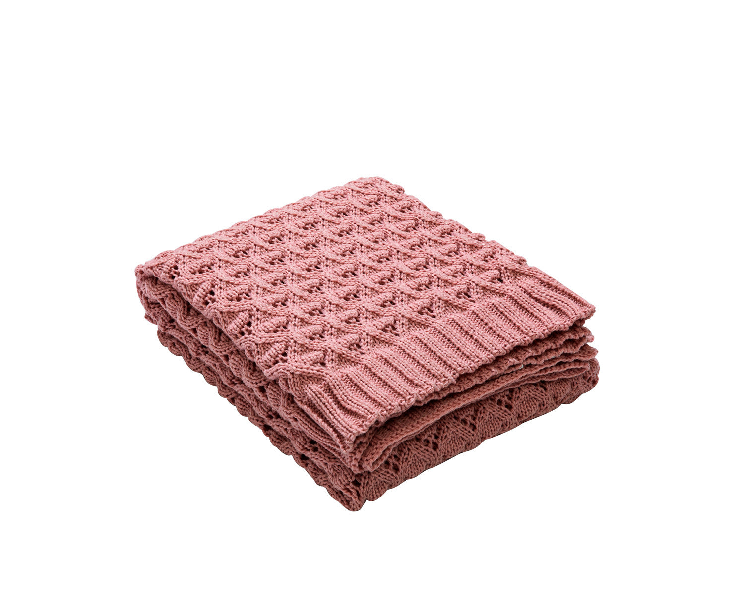 Nordic Style Solid Color Chenille Acrylic Knitted Diamond Hole Sofa Blanket