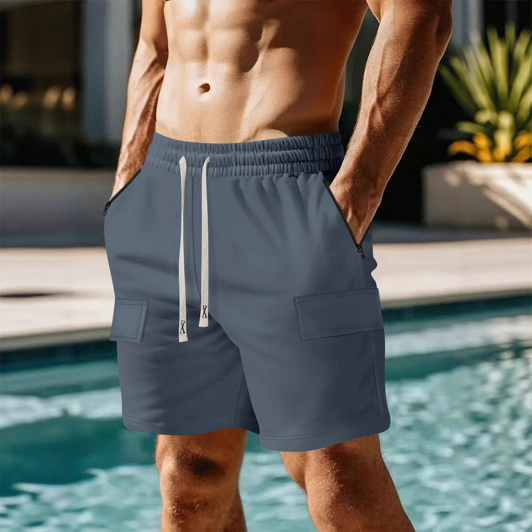 Casual Multi-pocket Workwear Shorts Lace-up Five-point Men