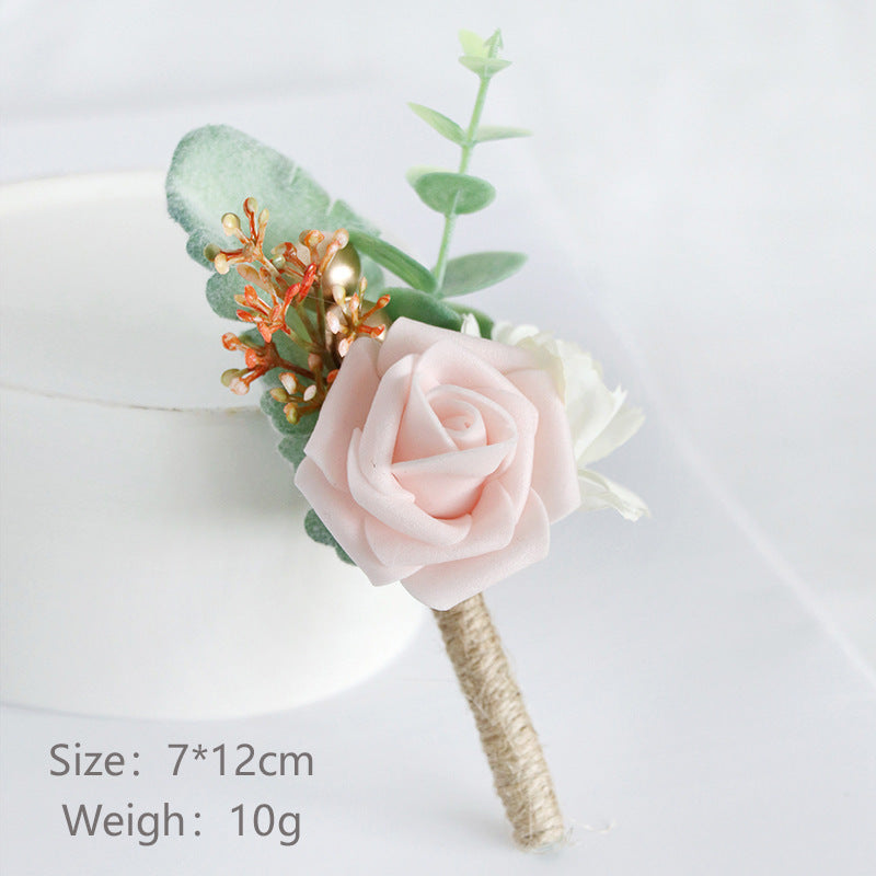 Wedding Bridegroom Bride Corsage Simulation PE Ball Boutonniere