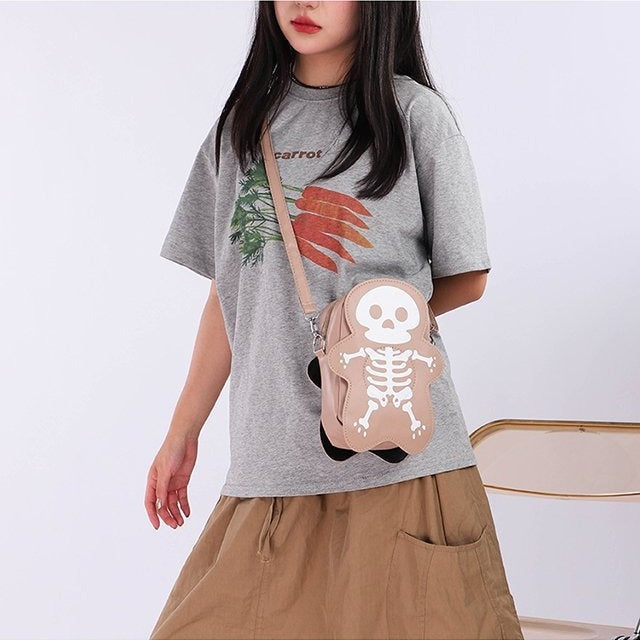 Halloween Skull Crossbody Bag – Cute Small Phone Shoulder Messenger Purse