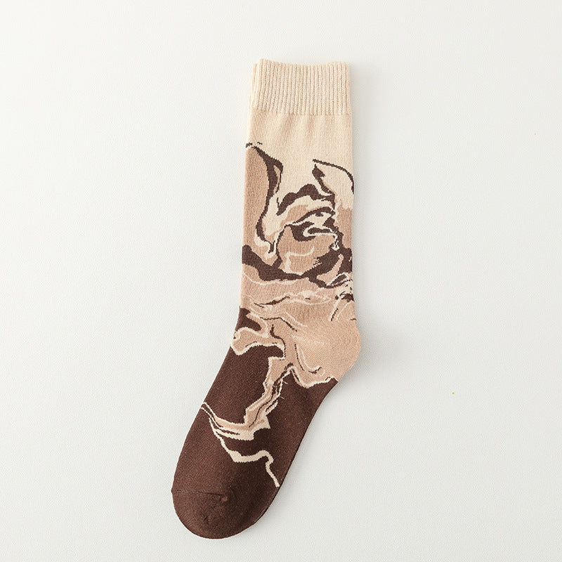 Women’s Cartoon Letter Coffee Socks Comfortable Sweat-Wicking