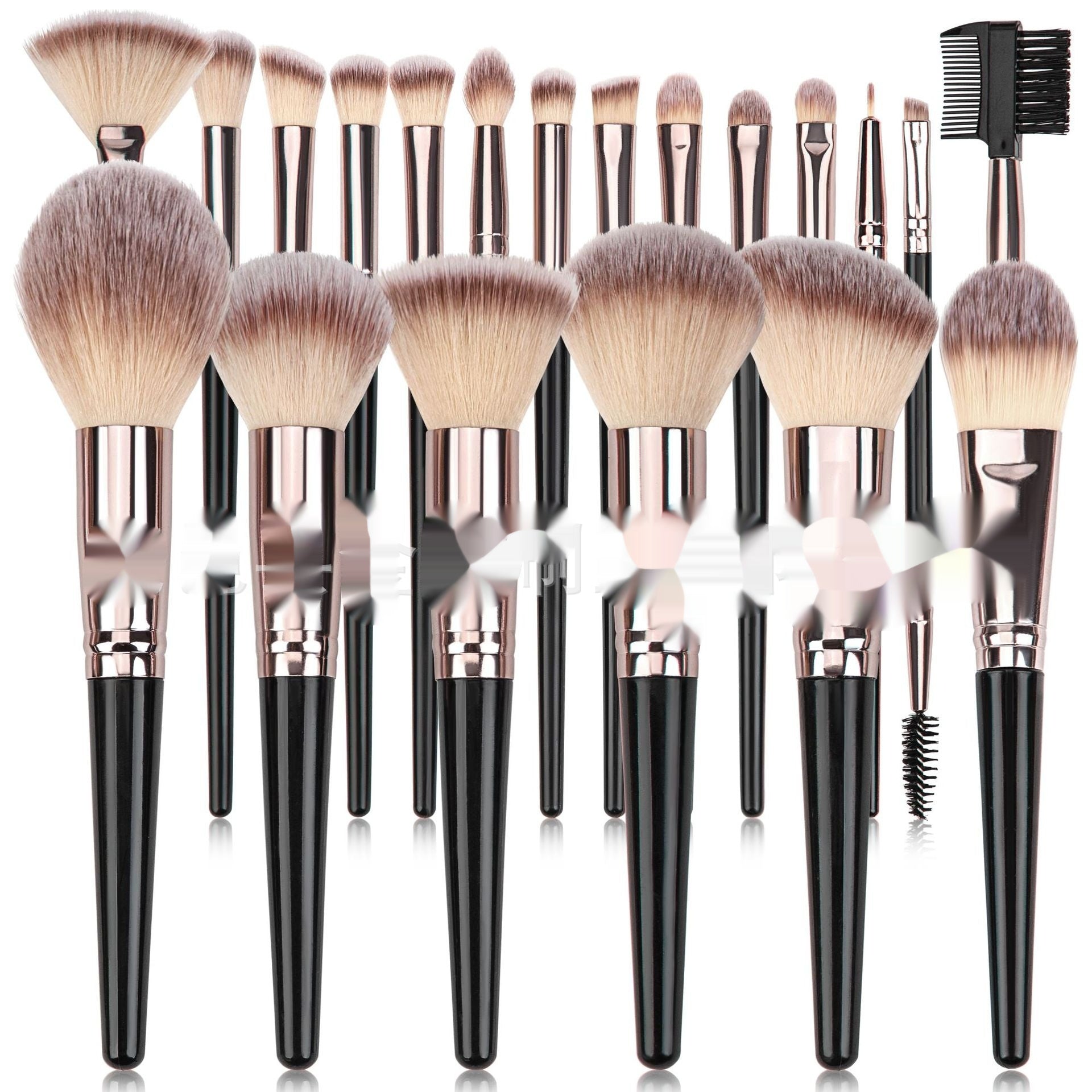 Makeup Brush Set – Professional Black Collection with Multiple Options (3, 10, 15, 18, or 20 Pieces)