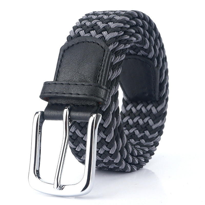 Silk Elastic Woven Canvas Belt – Unisex Adjustable Men’s & Women’s Waistband