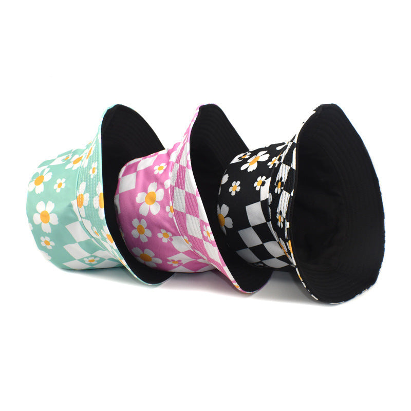 Korean Style Chessboard Plaid Bucket Hat