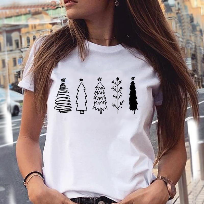 Fashionable Christmas Party Short Sleeve T-shirt Women