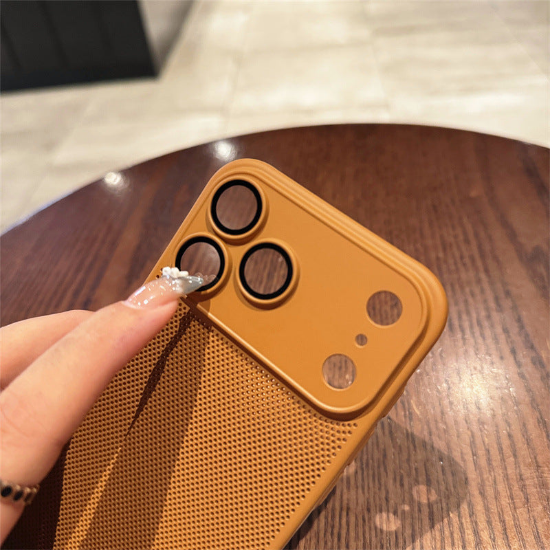 Heat Dissipation Mesh Phone Case with Lens Protector Breathable Frosted Cover for 17 Series