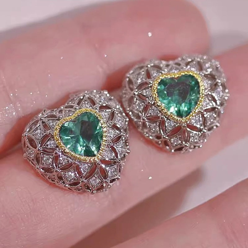 Heart-shaped Stud Earrings For Women Niche Design Advanced