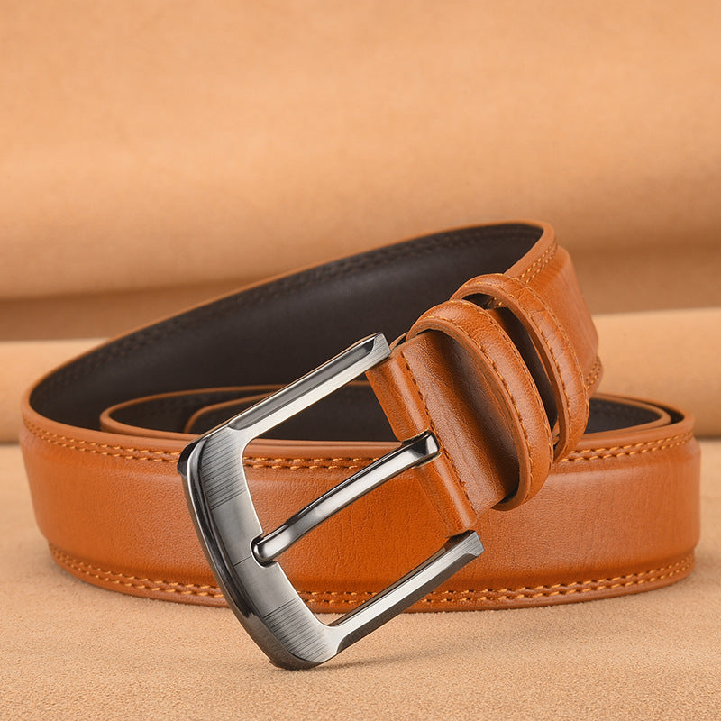 Men's Cowhide Pin Buckle Belt – Business & Leisure