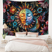 Sun Moon Face Decorative Tapestry