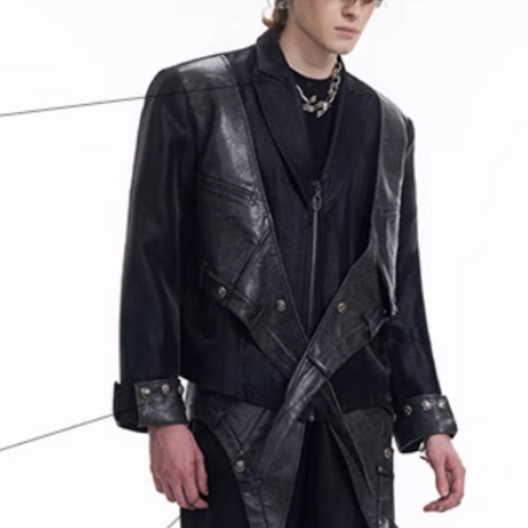 Niche Fake Two Pieces Dark Style Suit Jacket Men's Spring
