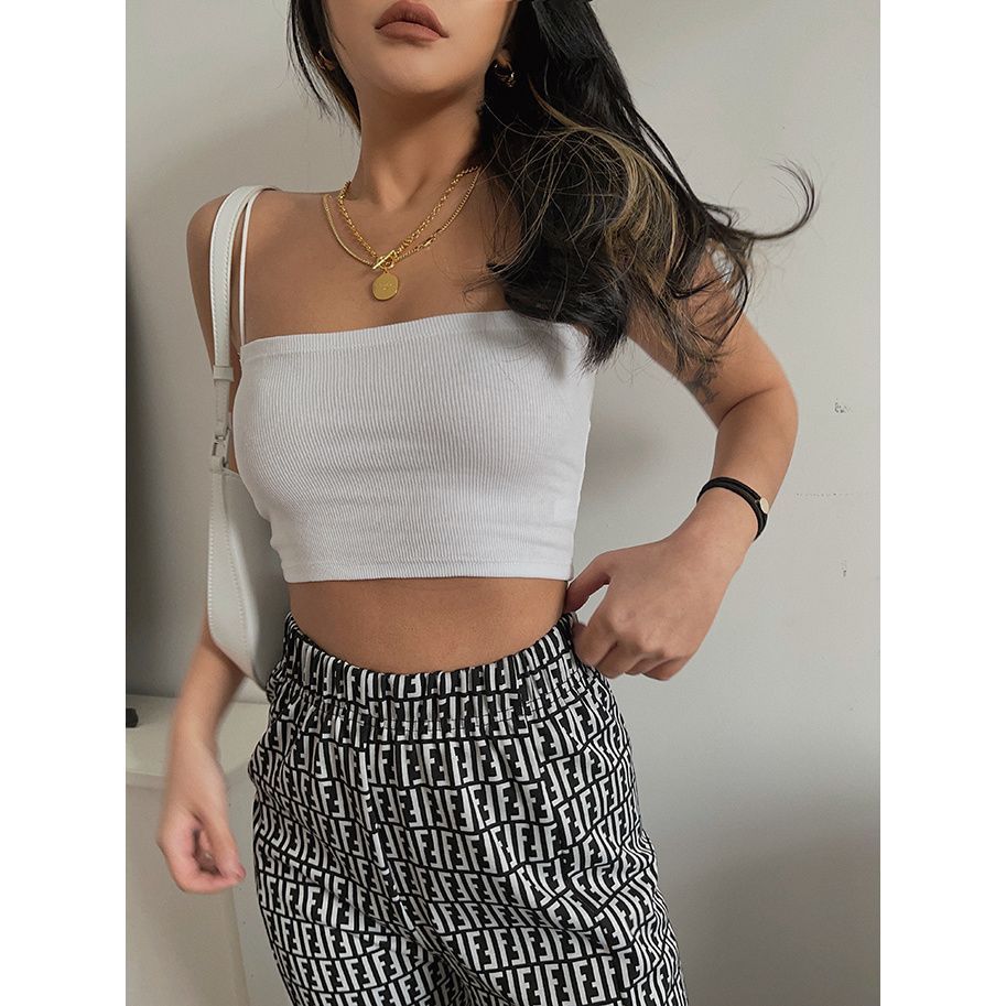 Solid Color String Inspirational Backless Sling European And American Outer Wear Sexy Midriff-baring Vest