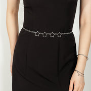 Women's Five-Pointed Star Metal Waist Chain for Dresses and Jeans