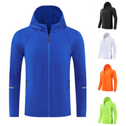 Unisex Hooded Running Jacket – Quick-Dry Fiber Regular Fit Sportswear