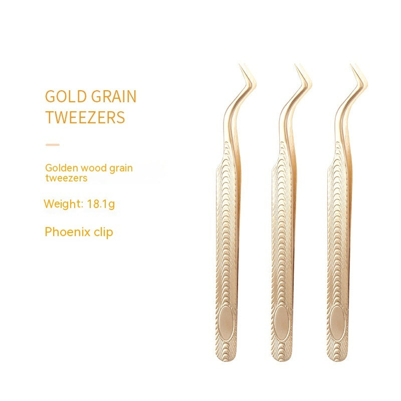 Golden Eyelash Tweezers – Stainless Steel Flowering Lash Extension Tool