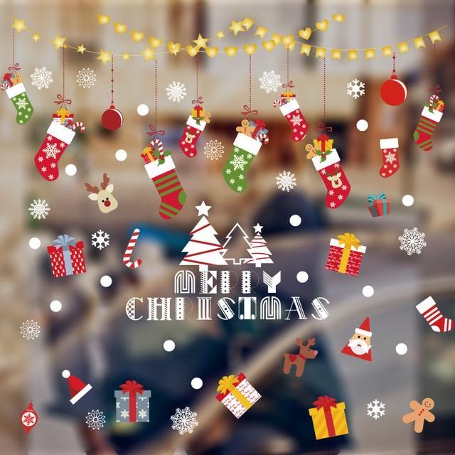Christmas Store Window Decoration Stickers