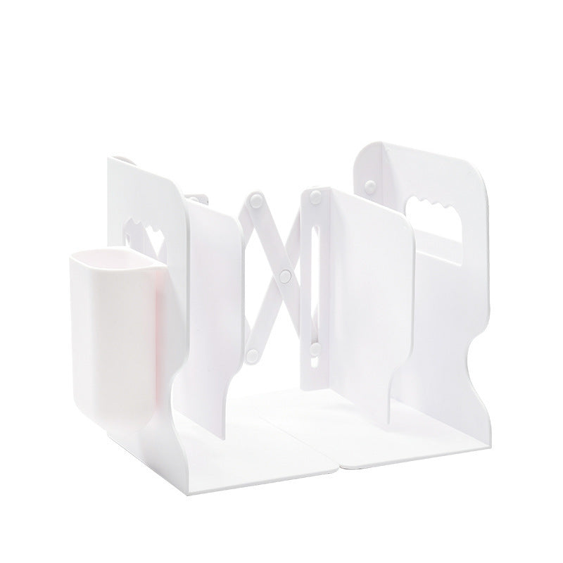 Stainless Steel Retractable Bookends With Pen Holder