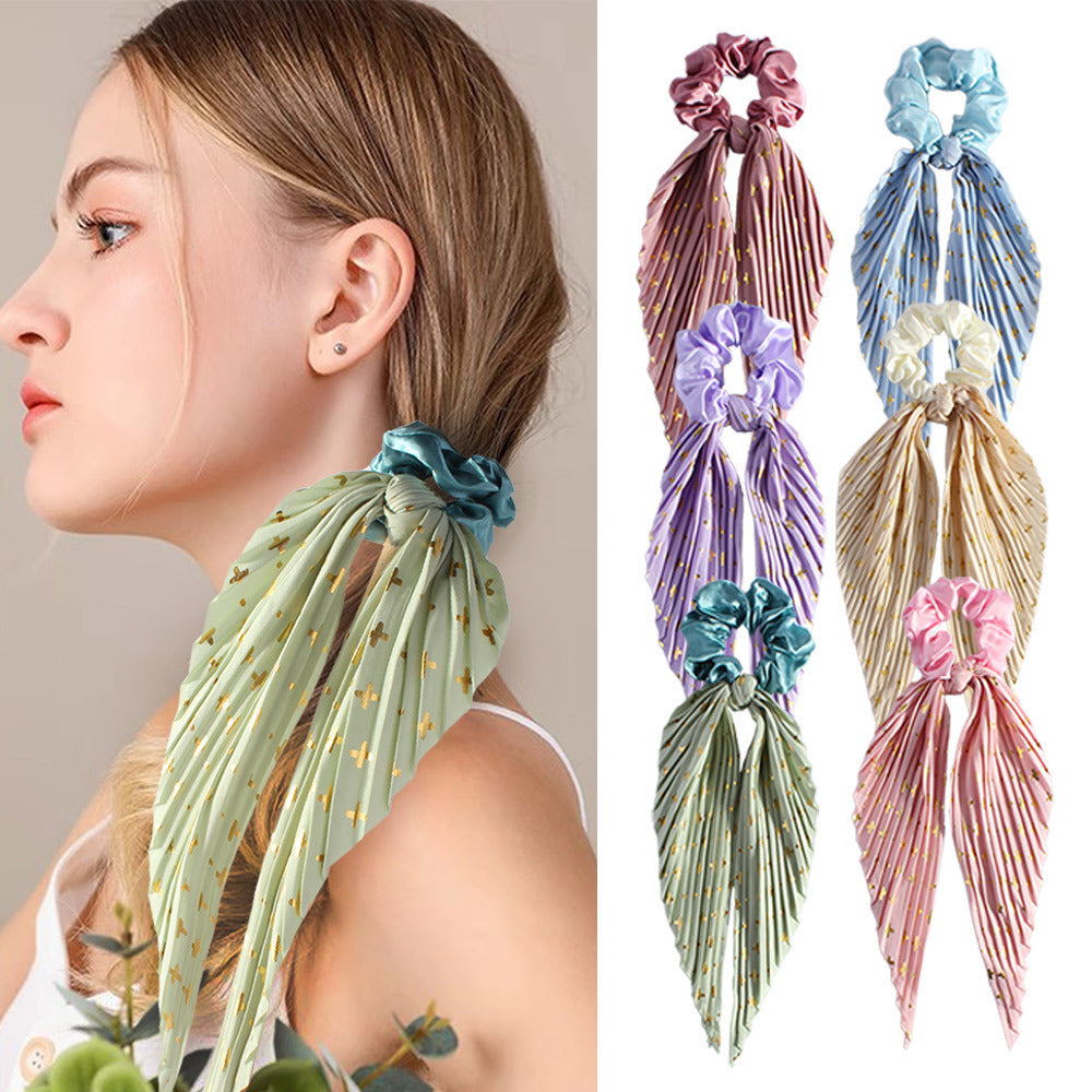Silk Floral Head Rope Elastic Hair Band For Women Gift