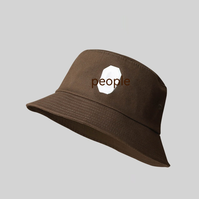 Big Head Circumference Bucket Hat All-match Letters Sun Hat