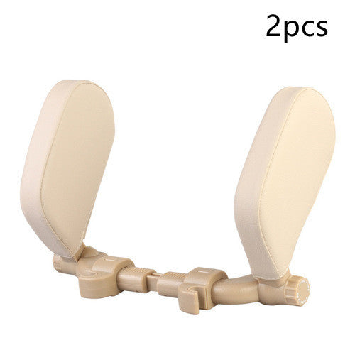 Adjustable Car Headrest Pillow, Soft Leather Travel Neck Support Cushion