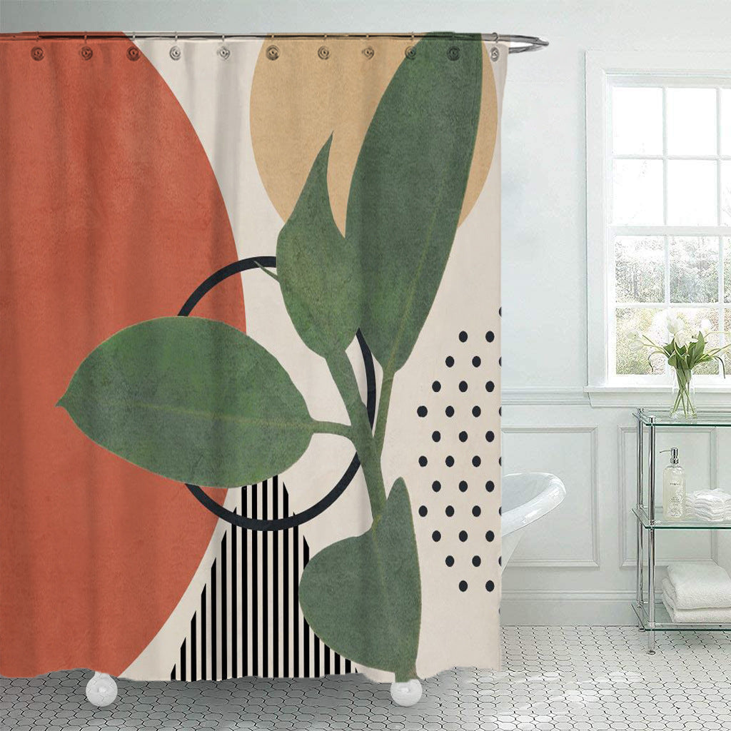 Simple Geometric Waterproof Polyester Shower Curtain – Bathroom Decor