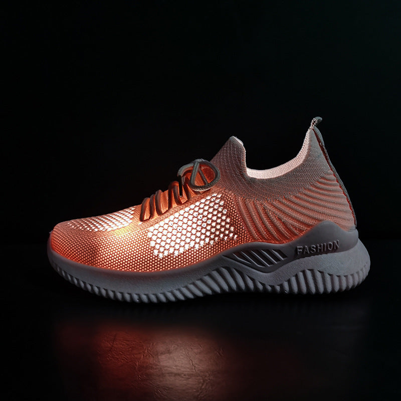 Flying Woven Mesh Spring And Summer New All-match Transparent Sneakers