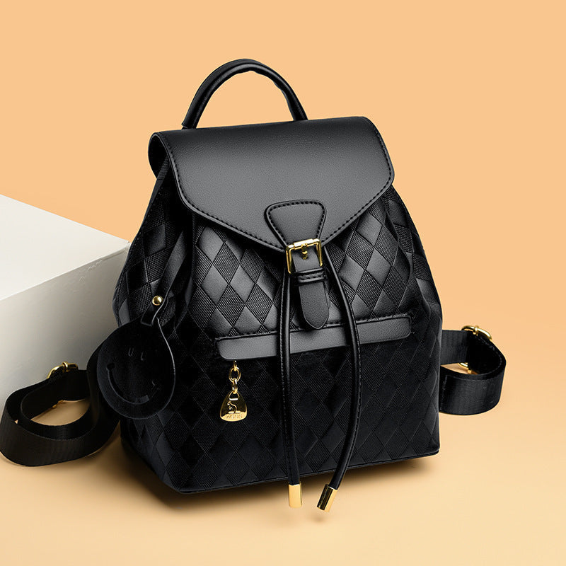 Womens PU Leather Bucket Backpack Casual Travel Bag
