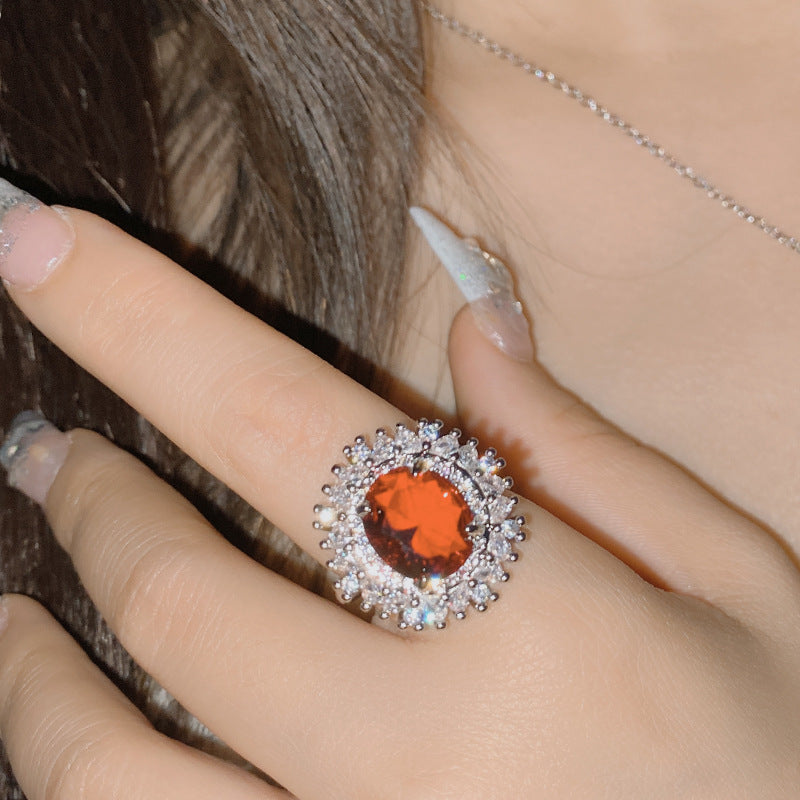 Women’s Micro Inlaid Zircon Ring – 18K Gold Plated Luxury Jewelry