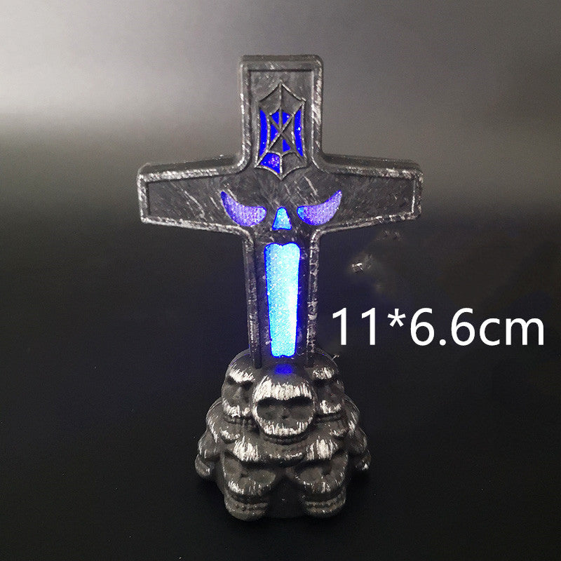 LED Skull Candle Lamp – Resin Halloween and Christmas Decoration Light with Batteries Included
