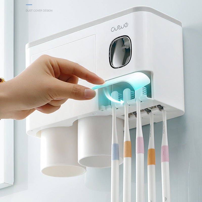 Safe PP Plastic Magnetic Toothbrush Holder With Drawer