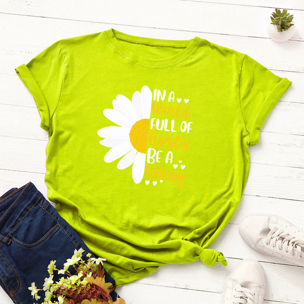 Women's Loose Round Neck Short Sleeve T-shirt Women Base