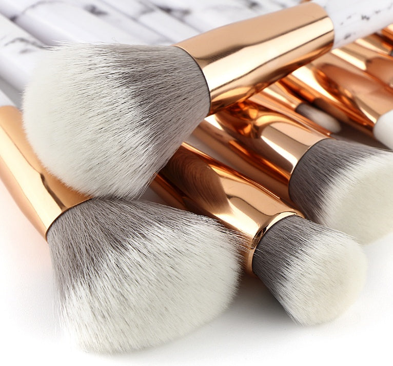11-Piece Marble Makeup Brush Set – Professional Beauty Makeup Kit