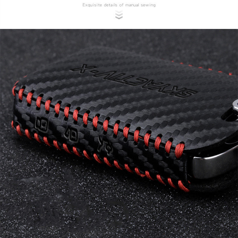 Premium Leather Car Key Fob Case – Zipper Holder with Keychain