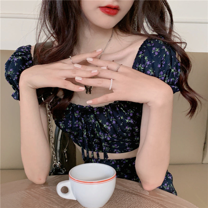 Two-piece puff sleeve shirt