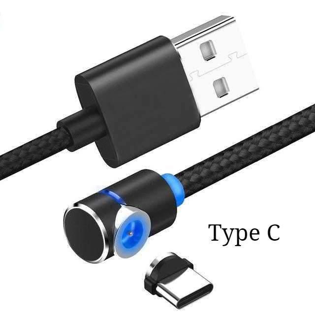 Magnetic LED Charging Cable – USB & USB-C Fast Charger