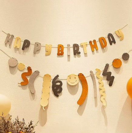 Happy Birthday Pull Flag Party Supplies Decoration Photo Props Scene Layout