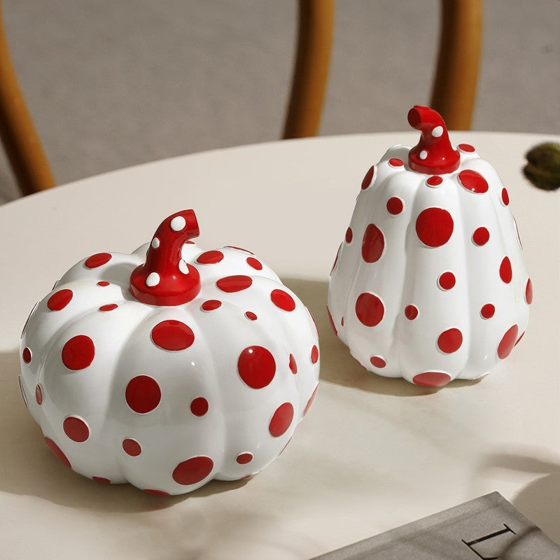 Nordic Polka Dot Pumpkin Ornament