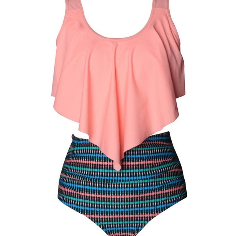 Women’s Color Block Bikini Set – Padded Nylon Swimwear