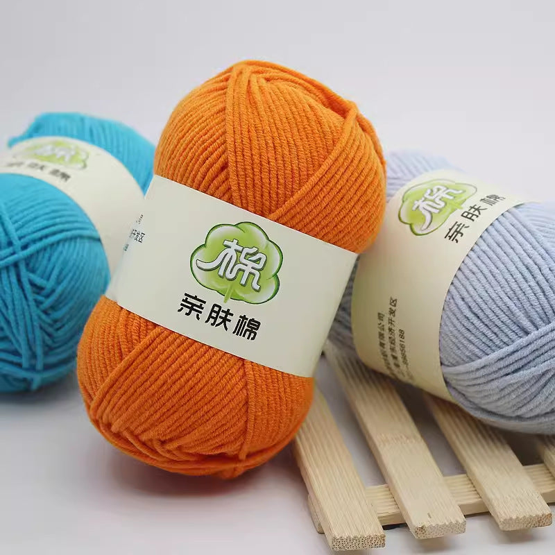 5-Strand Skin-Friendly Combed Milk Cotton Yarn – Hand Knitting Supplies