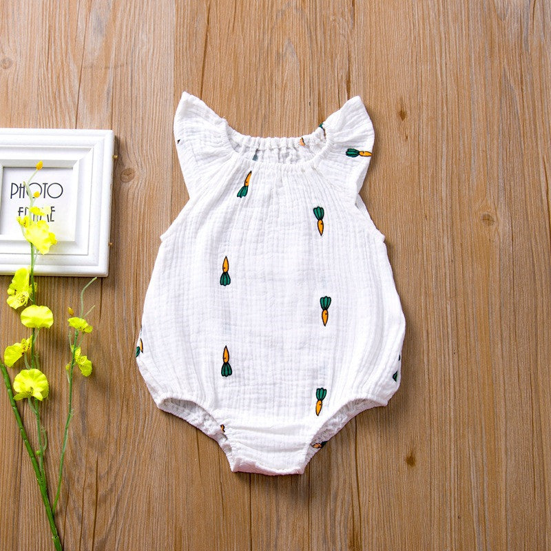 Casual Cotton Baby Romper – Short Sleeve One-Piece Outfit for Girls