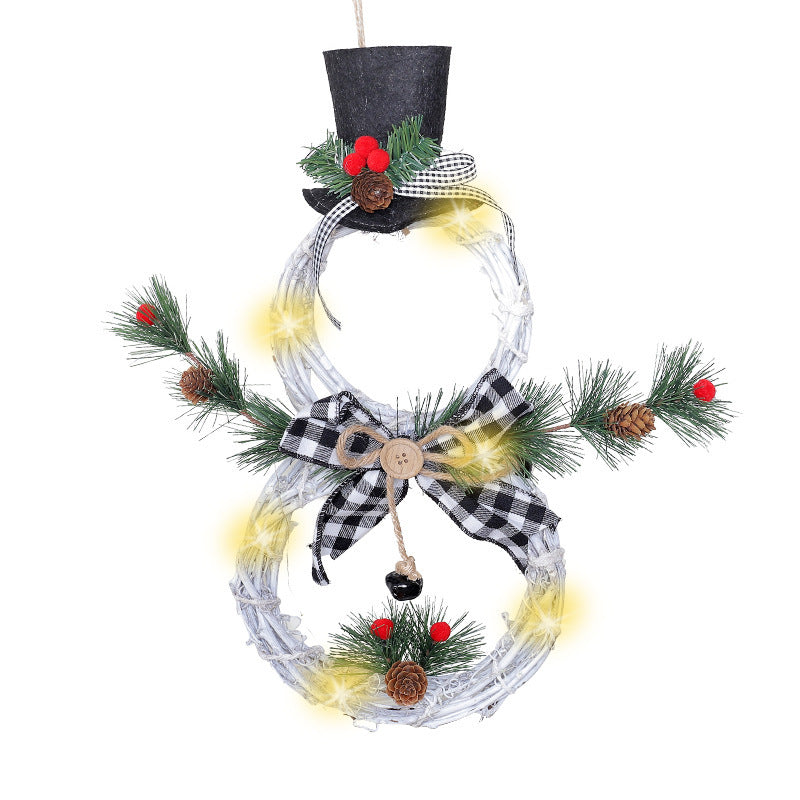 LED Christmas Wreath Pendant Lighted Garland